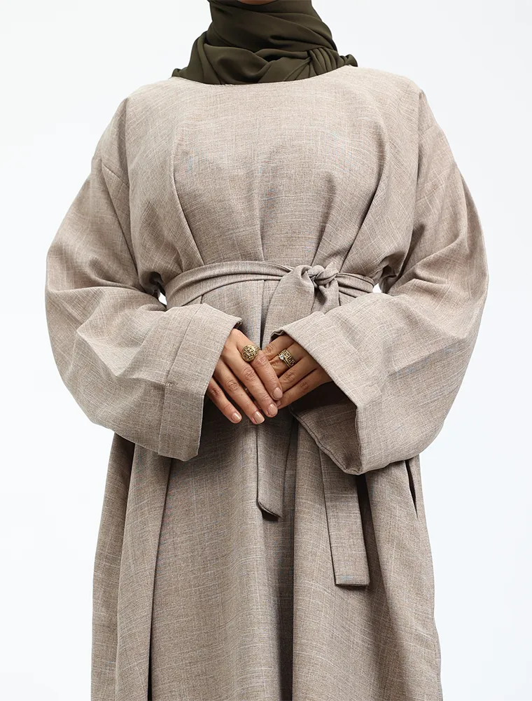 Mocha Linen Abaya